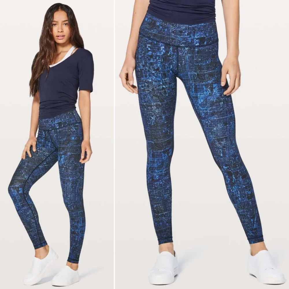🆕️ Lululemon Wunder Under Hi-Rise Tight Leggings in City Lights Multi Black - Picture 1 of 10